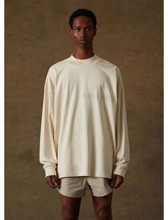 GOD复线ESSENTIALS植绒LOGO字母长袖 t恤潮牌男女 FEAR FOG正品