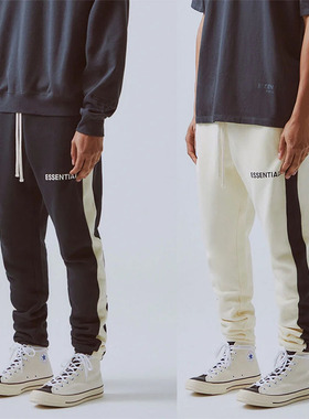 FOG fear of god复线ESSENTIALS卫裤男女拼接加绒束脚裤高街潮牌