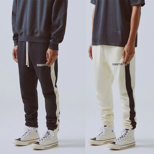 男女拼接加绒束脚裤 FOG god复线ESSENTIALS卫裤 高街潮牌 fear