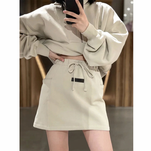 FOG复线ESSENTIALS半身裙包臀女士短裙子加绒A字潮牌 GOD FEAR