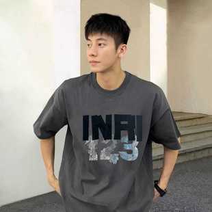 FEAR 联名RRR123破裂印花宽松短袖 新款 T恤男女 GOD潮牌夏季 FOG