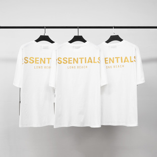 长滩金色字母男女高街短袖 god Essentials T恤 FOG Fear