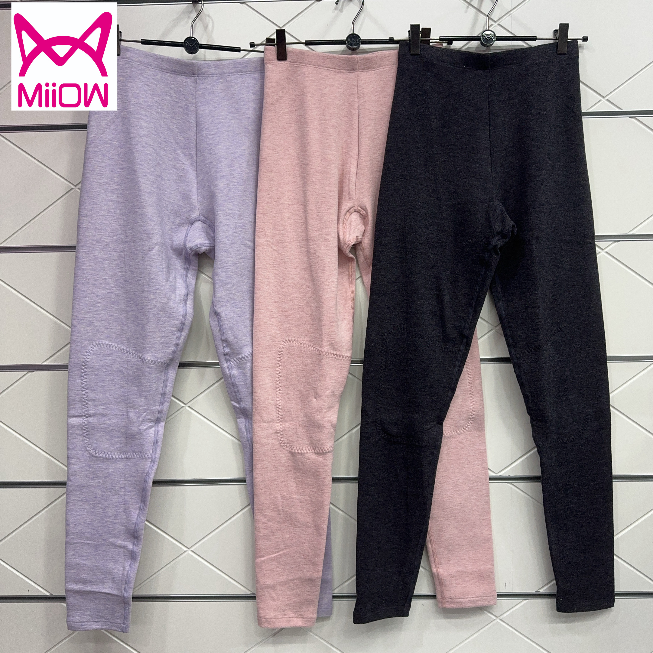 猫人保暖裤2024女冬季热力绒贴片单条裤中厚磨毛打底贴身秋裤衬裤