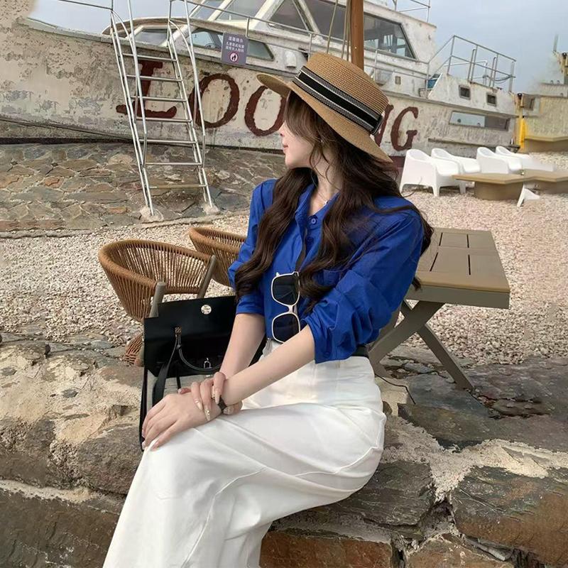 衬衫长裤套装网红洋气炸街女装早春穿搭一整套衣服小香风气质韩系