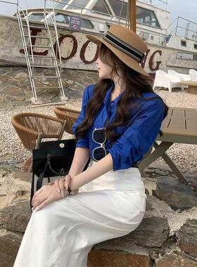 衬衫长裤套装网红洋气炸街女装早春穿搭一整套衣服小香风气质韩系