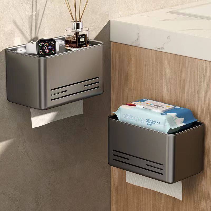 防水厕所纸巾盒置物架太空铝