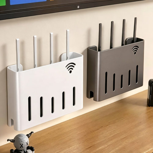 路由器放置架壁挂机顶盒遮挡客厅电视机上墙wifi收纳盒光猫置物架
