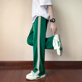 B339BK83夏季冰丝长裤男织带休闲小西裤开衩设计裤子P45控68，男装西裤，电商A417A