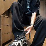 A417ABK189P50夏季男士冰丝休闲裤设计感直筒宽松小西裤，男装西裤，电商A417A