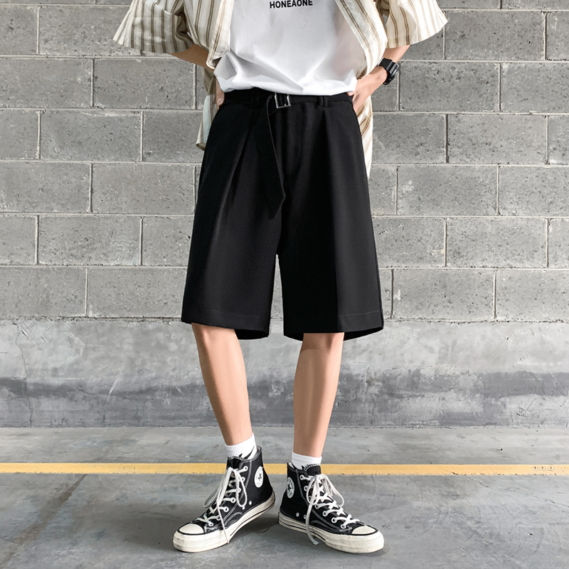 B339DK18P45夏季宽松五分裤百搭纯色休闲短裤直筒小西裤潮流，男装牛仔裤，电商A417A