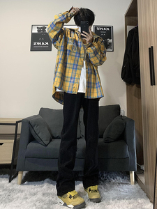 A417A NK357 P55秋冬男士高街时尚拼接设计感牛仔裤百搭裤子图片