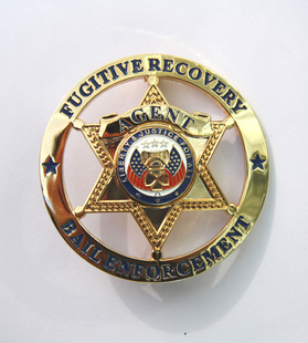 美国徽章金属徽章 美国犯罪恢复 保释执法章 胸章 纯铜