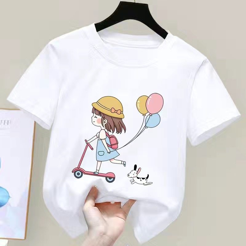 夏季纯棉女童短袖t恤2024新款儿童洋气百搭印花卡通炸街上衣半袖,童装/婴儿装/亲子装,T恤,淘宝优惠券,粉丝福利购,淘宝优惠卷