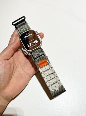 SOWHATLAB适用Ultra2代49mm户外风尼龙野径加宽表带iwatch9代45mm