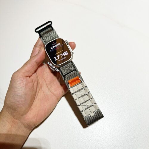 SOWHATLAB适用Ultra2代49mm户外风尼龙野径加宽表带iwatch9代45mm