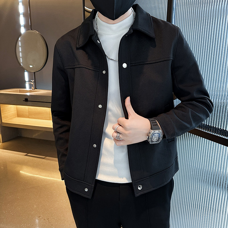 312A-2375-P120 控165 秋季新款社会小伙夹克外套男潮流韩版上衣D图片