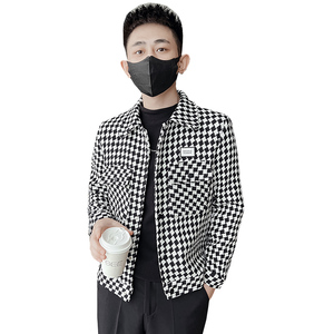 312A-2293-P130 控168 秋冬社会小伙格子夹克外套男潮流韩版上衣F图片