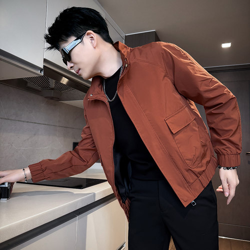 312A-J522-P98 控138 秋季新款社会小伙夹克外套男潮流韩版上衣B