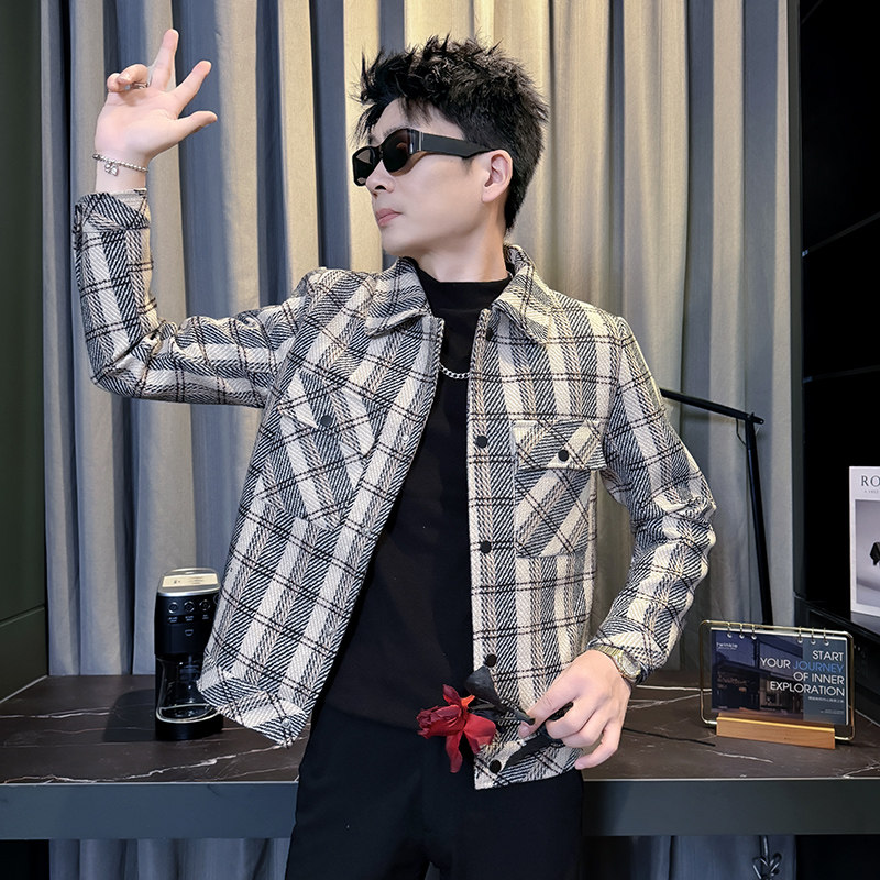 312A-S54-P130控170秋冬季呢子韩版男装夹克潮流高级秋冬上衣D,男装夹克,星座312A