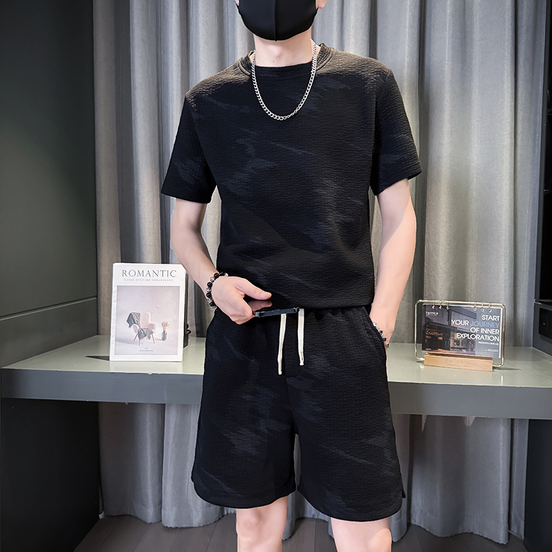 K60T60-P90控136夏季社会小伙工装套装夏装韩版运动服B，男装休闲套装，星座312A