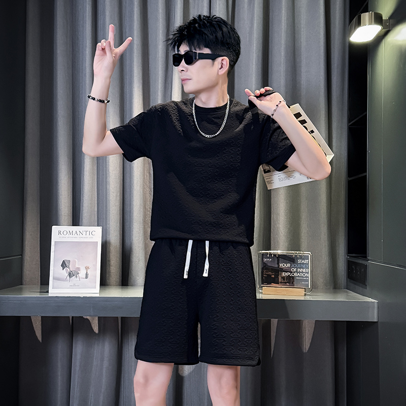 K59T59-P90控136夏季社会小伙工装套装夏装韩版运动服B，男装休闲套装，星座312A