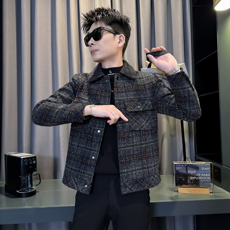 312A-S58-P130控170秋冬季呢子韩版男装夹克潮流高级秋冬上衣C,男装夹克,星座312A