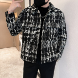 312A-2828-P130控170秋季新款格子呢子夹克外套男潮流韩版上衣A，男装夹克，星座312A