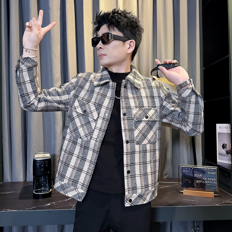 312A-S54-P130控170秋冬季呢子韩版男装夹克潮流高级秋冬上衣A,男装夹克,星座312A