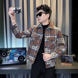 312A-S59-P130控170秋冬季呢子韩版男装夹克潮流高级秋冬上衣B，男装夹克，星座312A