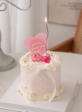 love you情侣表白爱心卡片蛋糕装饰插牌2.14情人节love蜡烛插件