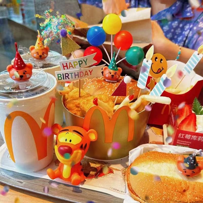 麦当劳星巴克小蛋糕装饰插卡