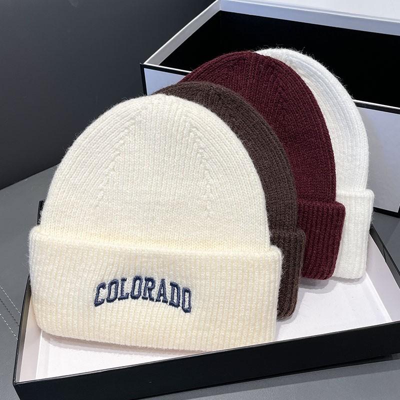 ins潮牌刺绣字母针织帽秋冬男女时尚百搭嘻哈套头保暖毛线帽新款