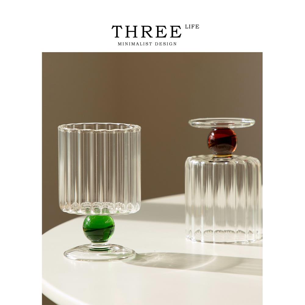Tlife·Pearl·高硼硅玻璃高脚杯棱料红酒杯加厚家用酒杯 | 彩珠