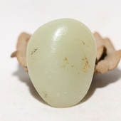 天然真皮籽玉 25.2克青白玉挂件坠 新疆和田玉籽料原石原料