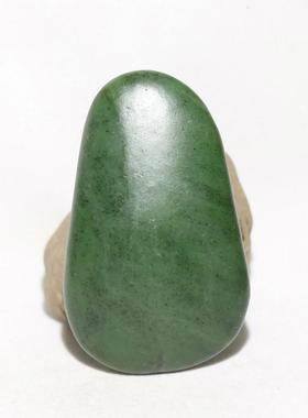 菠菜绿139.2克碧玉把件手玩件新疆和田玉籽料原石原料籽玉