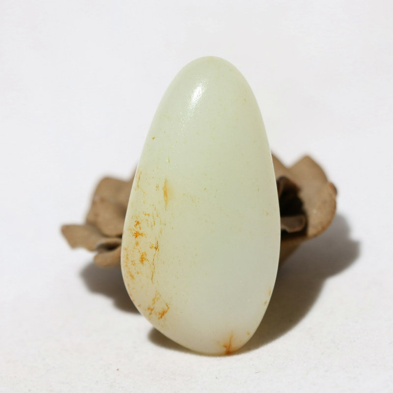 洒金皮41克白玉挂件吊坠手玩件新疆和田玉籽料原石原料独籽
