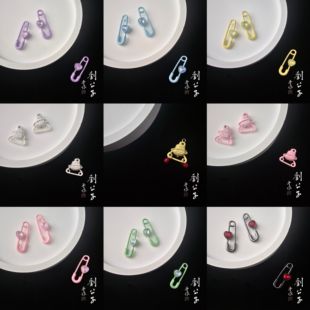 爱心锆别针拉布布衣架多通合金刘公子手作diy耳饰手机链饰品配件