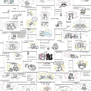 饰 64张贴纸高Kitten小猫贴画手机壳韩系ins风颜值diy手账电脑装