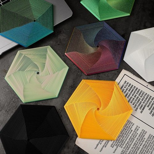 3d打印六边形螺旋塔立体旋转创意解压错觉玩具儿童礼物摆件摆摊