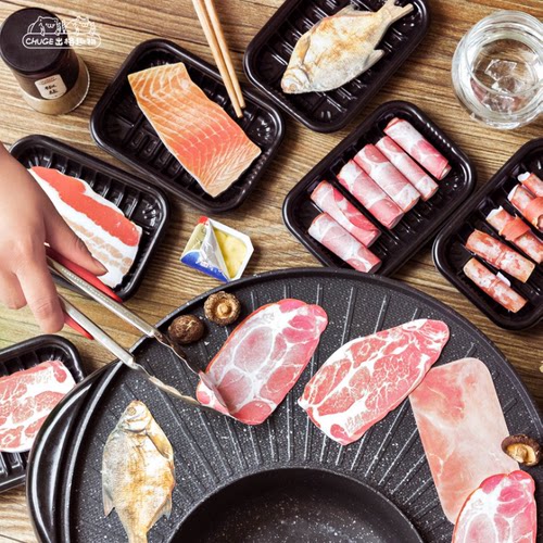 创意仿真食材咸鱼便利贴个性搞怪生鲜手帐素材贴纸可黏贴便签纸