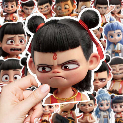 哪吒贴纸闹海敖丙表情包魔童卡通
