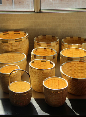 农家纯手工柳条芭斗 柳筐 柳匾 竹筐 簸箕 米萝竹篮 收纳柳条笆斗