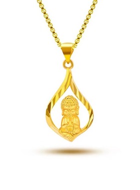 古法仿真黄金色项链小佛陀吊坠