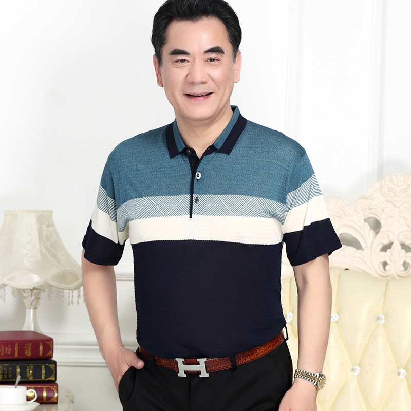 爸爸短袖t恤男夏40-50岁男士夏装中年人夏季衣服中?#22799;?#20154;夏天上衣