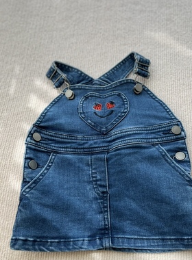 元 英国 Stell* 草莓背带裙女童牛仔连衣裙夏装儿童宝宝礼服夏季