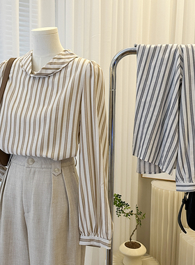 1CoMo 早秋新款显瘦气质时尚休闲百搭简约韩版宽松长袖衬衫08512