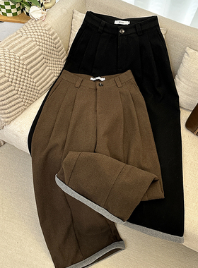 1CoMo 新款百搭时尚复古韩版设计感显瘦宽松舒适休闲直筒裤163