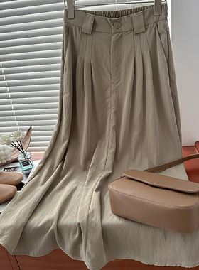 1CoMo爆款气质高腰百搭复古夏季纯色时尚舒适好穿显瘦半身裙13225