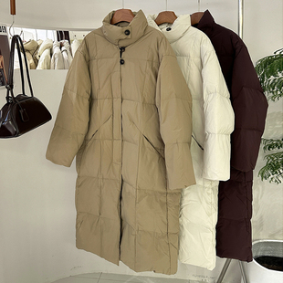 新款 韩版 百搭时尚 保暖立领长款 显瘦羽绒服2650 日常通勤冬季 1CoMo