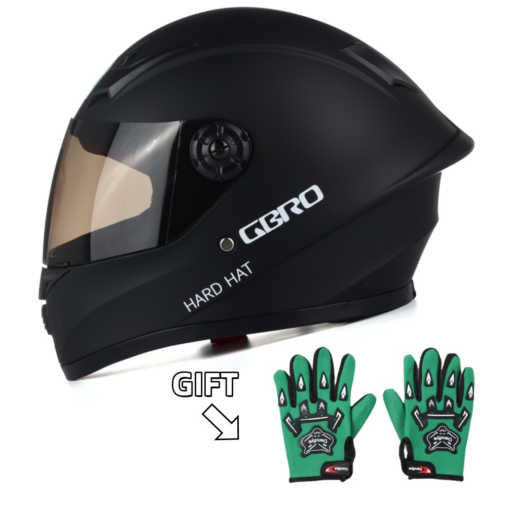 全包围儿童3C认证电动车头盔小孩摩托车全盔黑小头围3-6-8-10岁